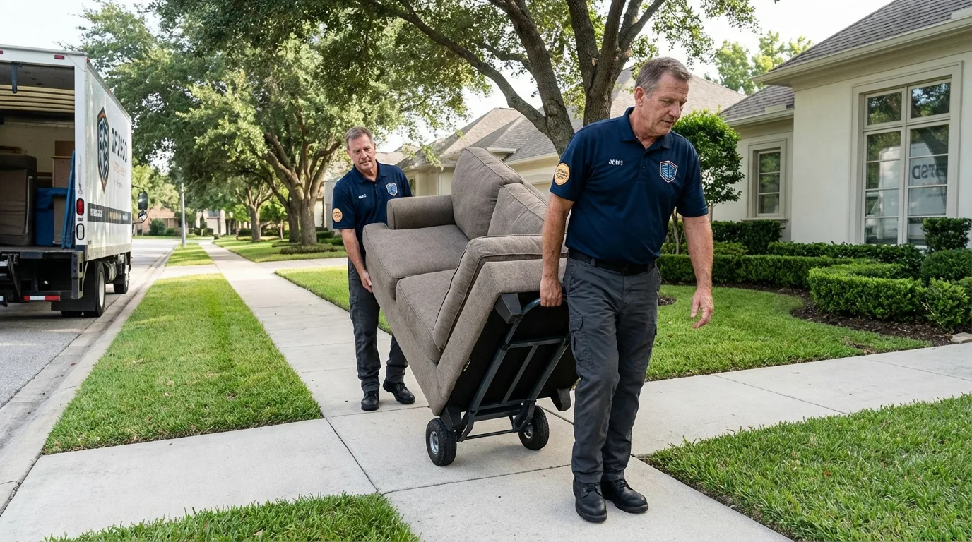 Local residential moving crew loading furniture in Aitkin, MN